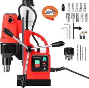 COZONY Magnetic Drill Press, 1300W 810RPM Portable Mag Drill Press, 1.6 Inch Boring Diameter, Double Track, Electric Drilling Machine with 11Pcs Drilling Bits,for Metal Surface, Industrial