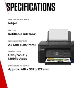 Canon PIXMA MegaTank Wireless Printer – High-Yield Ink, G3570