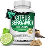 Citrus Bergamot Supplement 1500mg - Pure 25:1 Bergamot Fruit Extract to Support Overall Health, Black Pepper for High Absorption, Natural Non-GMO for Men Women, 90 Capsules