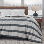 Ella Jayne Luxury 100% French Linen Duvet Cover (3pcs), Coastal Summer Linen Duvet Cover, Linen Bedding Queen, Linen Comforter King, Premium Linen Duvet Cover King (Wide Stripe - Blue, Full/Queen)