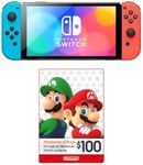 Nintendo Switch Console OLED Model - Neon + Nintendo eShop Card AU $100 Digital Code (Australian Account Only)