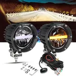 Auxbeam 4In Round LED Offroad Lights 2PCS, 110W Round LED Pods Auxiliary Driving Light with Amber DRL Design, Super Bright LED Light Bar Round Fog Light Wiring Harness for Truck Pickup SUV ATV UTV 4x4