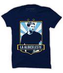 Quote Marshals Football T-Shirt Albiceleste Navy Blue Cotton T-Shirt for Men's 3XL