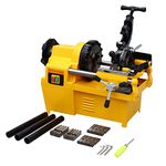 HayWHNKN 1/2"-2" 220V Electric Pipe Threader Machine, 750W 23RPM 3in1 Multifunctional Power Pipe Threader Cutter with Self Oiling System for Pipe Threading, Trimming, Pipe Cutting, NPT & BSP Dies