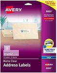 AVERY Frosted Address Labels with Matte Finish, 1" x 2-5/8", 750 Clear Labels (8660)