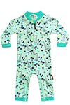 weVSwe Baby Long Sleeve Green Surfboard Beach Swimwear Boy One-Piece Sailboat Swimsuit Sun Protection Rash Guard 12-18 Months