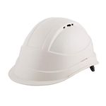 BLACK + DECKER Safety Helmet for Construction & Outdoor Activities | Adjustable Chin Strap & Rachet Type Adjustment | Lightweight, Comfortable & Durable Hard Hat | White | BXHP0221IN-W