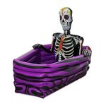 I LOVE FANCY DRESS Halloween Inflatable Drinks Cooler - Coffin Shaped Inflatable Cooler with Day of the Dead Skeleton - Day of the Dead Festival Halloween Party Decoration - Pack of 1