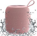 FIGMASU Bluetooth Speaker,Portable Bluetooth Speaker,Mini Bluetooth 5.0 Dual Pairing Wireless Speaker,360 HD Surround Sound & Rich Stereo Bass,IPX7 Waterproof for Travel,Pool and Outdoor(Pink)