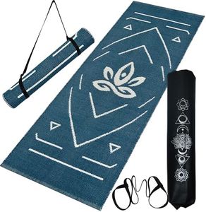 house of handmade Premium Cotton Yoga Mat For Women Men With Assist Guide Lines, 7Mm Thick, Size- 2X6 Feet, Anti Skid Mat For Home Or Gym Workout, Pilates Color- Green