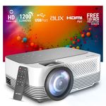 Ant Esports View 511 Multimedia LED Projector - Daisy White | 720P Native & 4K Support I 1200 Lumens I Remote Control I AV/HDMI/USB I Upto 120" Max Screen I Built-in Speaker, Included 120" Screen