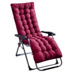 Maatrikaa Straight Long Comfortable Cotton Long Chair Cushion | Chair Pad | Rocking Chair Cushion for Indoor/Outdoor 46 x 17.5 Inches (Maroon)