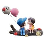 Car Dashboard Ornament, Cute Car Dashboard Ornament Lovely Couple Kissing Boy Girl Car Ornament Car Interior Decoration (TreeCoupleCouple(BluePowder)+LoveBalloon)
