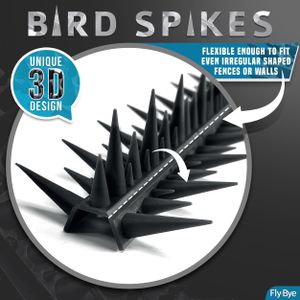 Fly-Bye Anti Bird Spikes, 6m Deterrent Strip for Outdoor Use