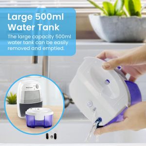 Pro Breeze 500ml Compact Dehumidifier – Portable Moisture Absorber