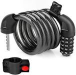 Bike Lock Bicycle Lock 1200mm/12mm Cycling Cable Locks with 5-Digits Codes Combination Lock for Bike Cycle Moto Door Gate Fence