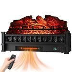 ORALNER 26-Inch Electric Fireplace Insert Log Heater, Infrared Quartz Electric Log Set w/Remote Control & 8H Timer, Adjustable Flame Colors, Realistic Logs for Existing Fireplaces, 1500W, Black