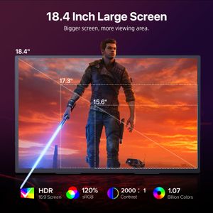 UPERFECT 18.4" QLED 4K Portable Monitor – Matte, USB-C, VESA, 100% sRGB