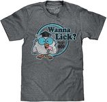 Tee Luv Tootsie Roll Pop Wanna Lick T-Shirt - Tootsie Pop Mr Owl Graphic Tee Shirt (Graphite Heather) (L)