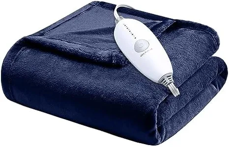 GAOMON Electric Heated Blanket Throw, Super Cozy Soft Flannel Heated Throw with 4 Fast Heating Levels & 10 Hours Auto Off, Machine Washable, ETL Certification, Home Office Use(Queen, Navy)