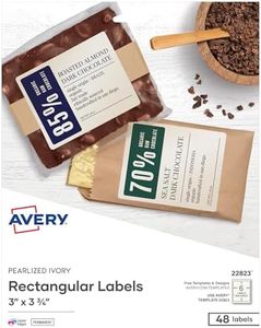 Avery Printable Blank Rectangle Labels, 3" x 3.75", Pearlized Ivory, 48 Customizable Labels (22823)