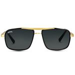 Royaltail Nirvana Sunglasses Gold Frame & Black Square Glass, Unisex Square 100% UV Protected |For Men& Women | For Eye Protection, Safety, Party, Styling & Driving