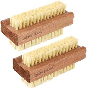 DEBETOOL Acacia Wood Firm Nail Brush,2 Pack Wooden Nail Scrub Brush for Fingernail cleaning,Natural two Side Nail Scrub Brush