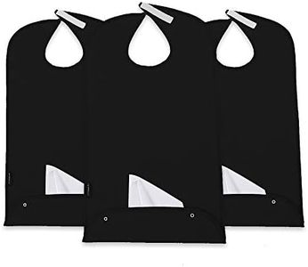 Classy Pal Adult Bibs for Men & Women, Clothing Protectors for Eating, Senior Adult Bib Terry Cloth Crumb Catcher, Waterproof, Reusable, Washable (Black x 3pk)
