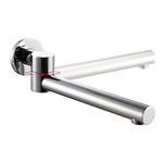 GLYYR Tub Spout Wall Mounted Bath Spout Brass Folding 180° Rotation Round Shower System Spout Bathtub Faucet Spout Non Diverter, G1/2 Connection,Chrome