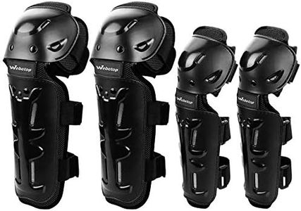Webetop 4pcs Knee Shin Guards Elbow Guards Adult Dirt Bike Protective Gear for Men Adjustable Elbow and Knee Pads Motocross Mountain Bike Motorcycle