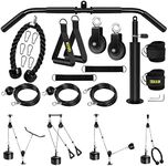 Weight Cable Pulley System Gym, Upgraded Fitness LAT and Lift Pulley System Attachments for LAT Pull Down, Biceps Curl Workout, Tricep, Shoulder, Arm and Leg Exercise Home Gym Equipment.