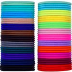 Non-metal elastic hair ties plait tape, 3 mm, multicolour, 69 pieces.