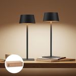 Philips Solar Outdoor Table Lamp, Portable LED Desk Light,Cordless Battery-Operated,2 Adjustable Height, Touch Control & Stepless Dimming Night Light,Waterproof for Garden, Bedroom