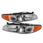 Pontiac Grand Prix Crystal Headlights W/ Amber Corner Lights Chrome Housing With Clear Lens