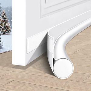 HomeProtect Under Door Draft Stopper Weather Stripping Door Seal Door Sweep Reduce Cold Air Front Soundproof Draft Blocker for Bottom of Door Suitable for Interior/Exterior,White