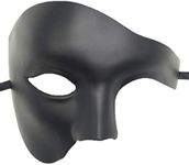 Biruil Phantom of The Opera Masquerade Mask Half Face Venetian Mardi Gras Party Mask (Black)