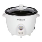 CUCKOO One Touch Rice Cooker 6-Cup (Uncooked) / 12-Cup (Cooked), Small Rice Cooker & Warmer with Steamer Tray, Versatile Grain Cooker, Soup Maker, Auto Keep Warm, White (CR-0601C)