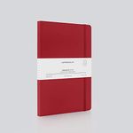 myPAPERCLIP Executive Series Notebook | Section Thread Bound with Hand Drawn Paper Back | Notebook For Gifting | Stationery Notebook | A5, Ruled, 240 Pages, 68 GSM, Red, Pack of 1