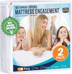 Utopia Bedding Zippered Mattress Encasement King Size (Pack of 2), 100% Waterproof, Dust Mite and Bed Bug Proof Mattress Protector, Absorbent 6-Sided Mattress Cover