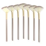 RY-EARL Pack of 6 Fan Brushes Soft Fan Brushes Masks Brush Face Brushes for Exfoliating Sleep Mask Mud Mask Women Girls Face Highlighting Make Up Powder (Champagne)