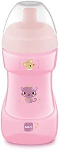 MAM Sports Cup (330 ml), auslaufsicherer Baby Trinkbecher mit selbstöffnendem Ventil, Kinder Trinkbecher mit rutschfester Greiffläche, ab 12+Monaten, Katze