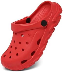 Toddler Kids Clogs for Boys Girls Comfortable Slip on Sandals Beach Pool Slipper Red