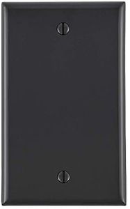 Blank Wall Plate Cover, 1 Gang Faceplate, Thermoplastic/Nylon Outlet Cover, Cover Unused Phone Jacks, Electrical Boxes, Receptacles, Electric Outlets (1 Pack, Black)
