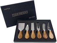 Cheese Knife Gift Set of 6 - Acacia Wood Handle Stainless Steel Cheese Knives Kit, Present for Cheese Lovers