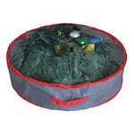 Ram® Heavy Duty GREY Christmas Xmas Wreath Storage Bag Decoration Case With Clear Zip 60CM