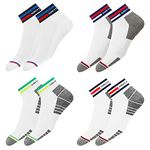 NAVYSPORT Men's Ankle Length Cotton Socks (Pack of 4) (NSO-5-WW_White)