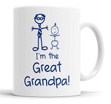 Faithful Prints I'm The Great Grandpa Mug Boys Stick Person People Cup New Baby, Gift Cup Birthday Christmas, Ceramic Mugs