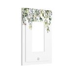 Sage Green Watercolor Plant Leaves with Floral 1-Gang Single Device Decorator Wall Plate Decora Outlet Light Switch Cover GFCI Receptacle Faceplate Electrical for Bathroom Home Living Room