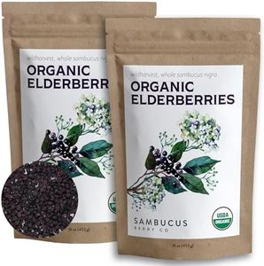 Waterglider International Certified USDA - 100% Organic Dried Elderberries - 2lb Bulk - Non-Irradiated, Non-GMO, Wild Harvest, Whole Black Elderberry Immune Support - Raw Vegan Sambucus 2 Pack