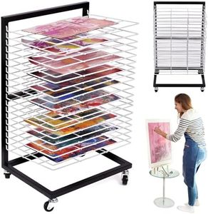 ODOXIA Art Drying Rack for Classroom | Functional & Mobile Paint Drying Rack | 19 Removable Shelves | Canvas Rack Art Storage | Painting Drying Rack with Wheels | Stack Rack for Painting, and More